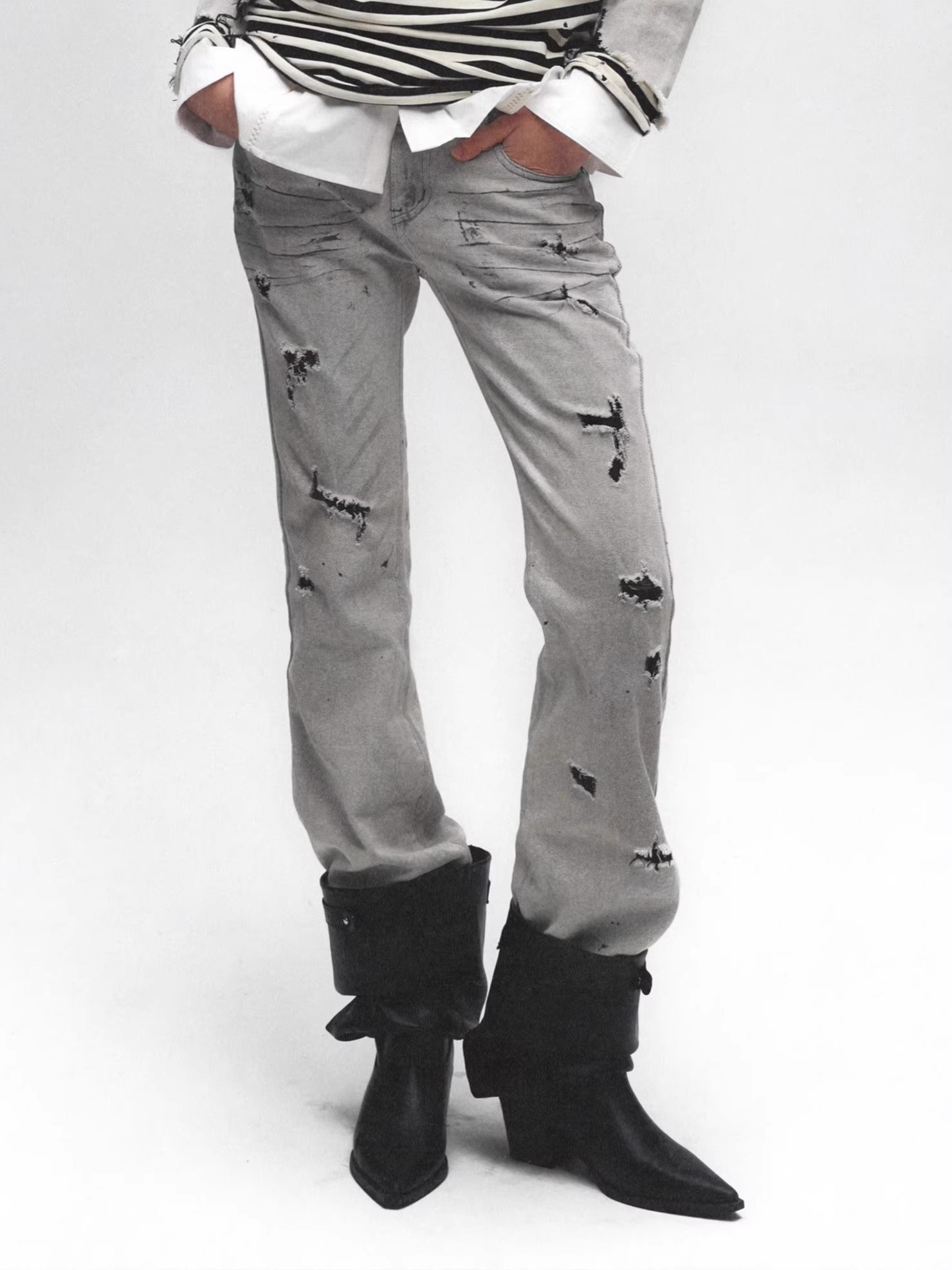 FULLTIDE_Comfortable_Casual_Straight_Leg_Natural_Waist_Women_Light_Gray_Classic_Jeans_MISSTT