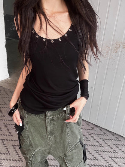 FULLTIDE_Cotton_Wool_Blend_Slim_Spaghetti_Strap_Office_Women_Solid_T-Shirt_MISSTT