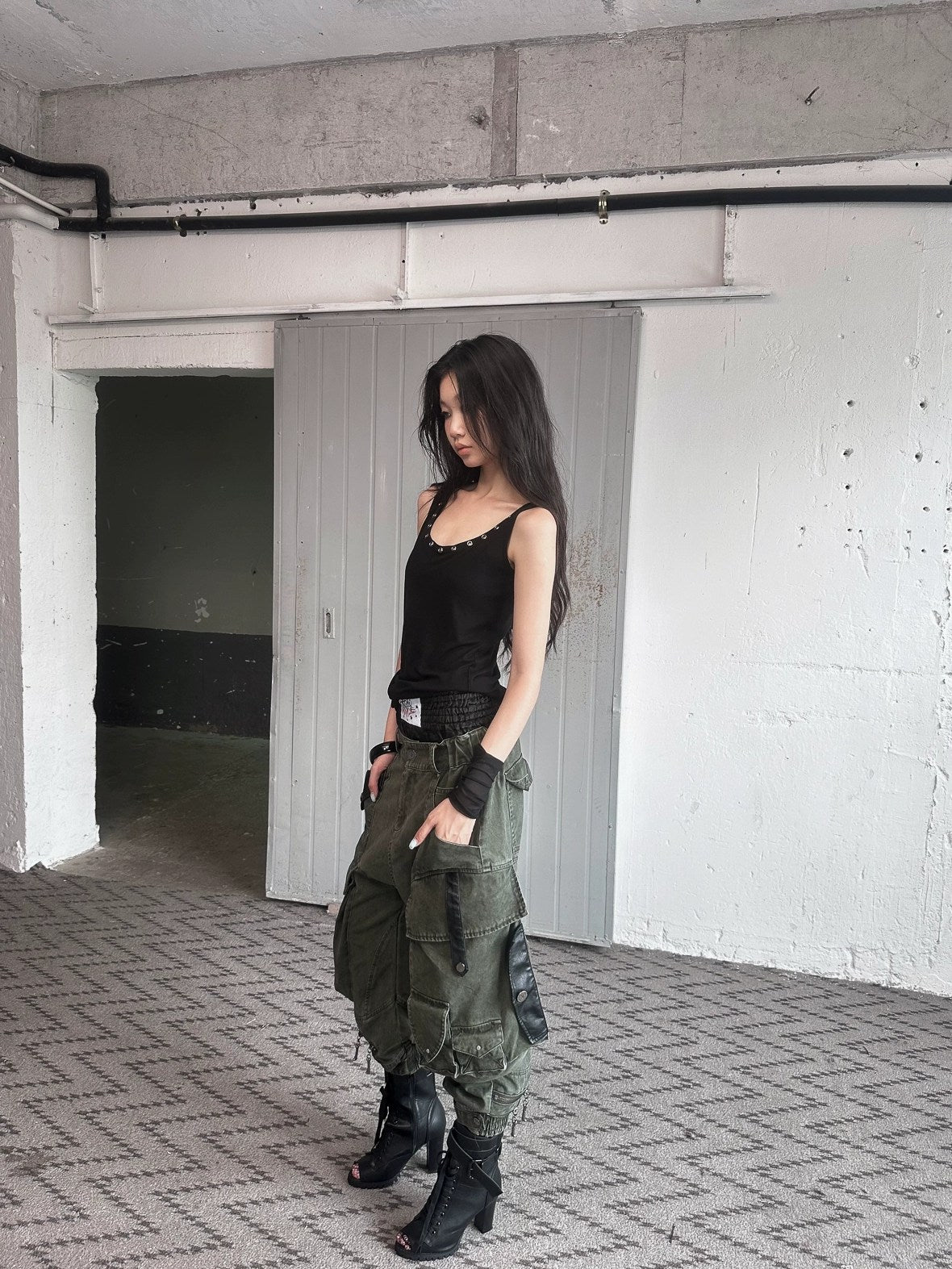 FULLTIDE Cotton Wool Blend Slim Spaghetti Strap Office Women Solid T-Shirt