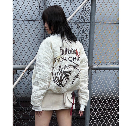 FULLTIDE_Cozy_Street_Loose_Short_Zip_Long_Sleeve_Women_Army_Green_Puffer_Jacket,Jacket_MISSTT