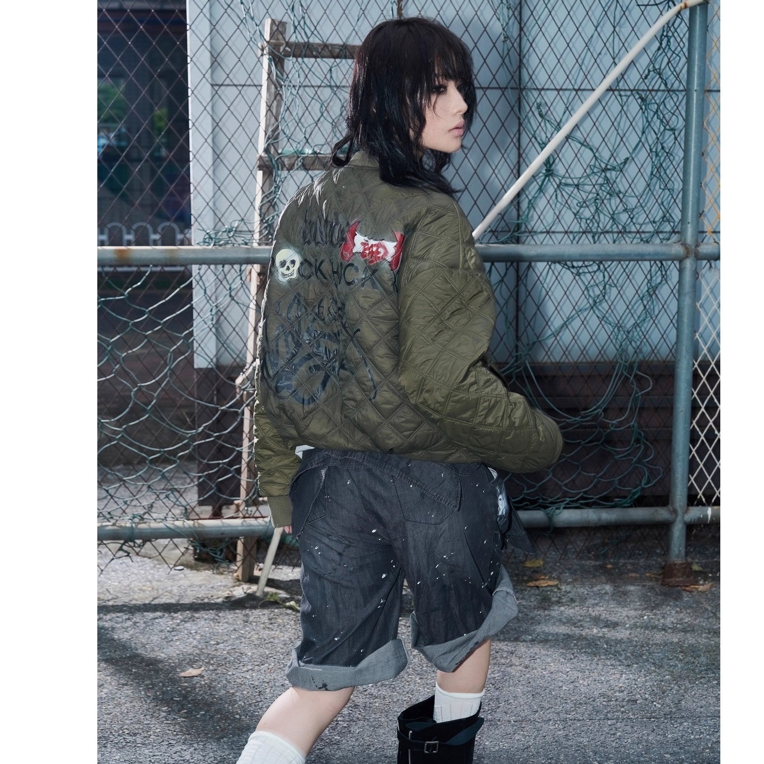 FULLTIDE_Cozy_Street_Loose_Short_Zip_Long_Sleeve_Women_Army_Green_Puffer_Jacket,Jacket_MISSTT