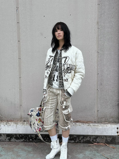 FULLTIDE Cozy Street Loose Short Zip Long Sleeve Women Army Green Puffer Jacket,Jacket