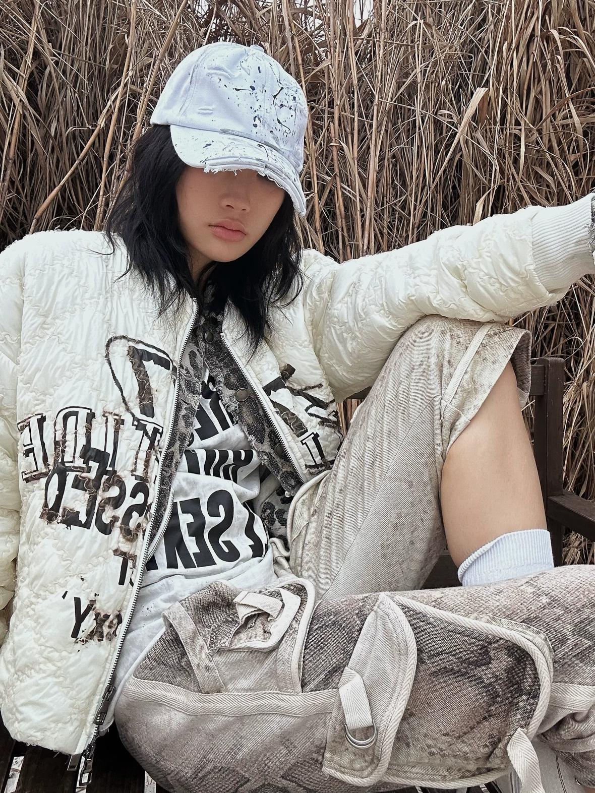 FULLTIDE Cozy Street Loose Short Zip Long Sleeve Women Army Green Puffer Jacket,Jacket