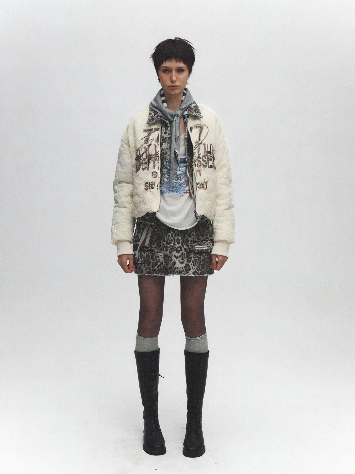 FULLTIDE Cozy Street Loose Short Zip Long Sleeve Women Army Green Puffer Jacket,Jacket