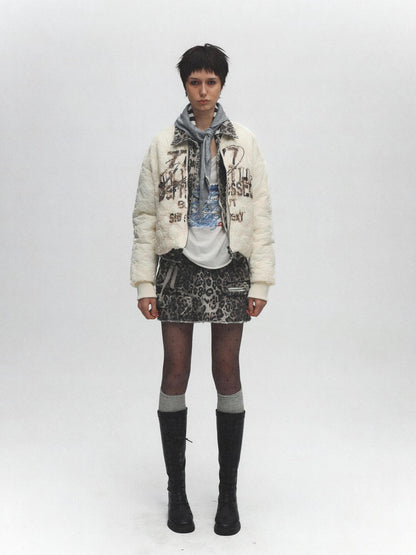 FULLTIDE Cozy Street Loose Short Zip Long Sleeve Women Army Green Puffer Jacket,Jacket