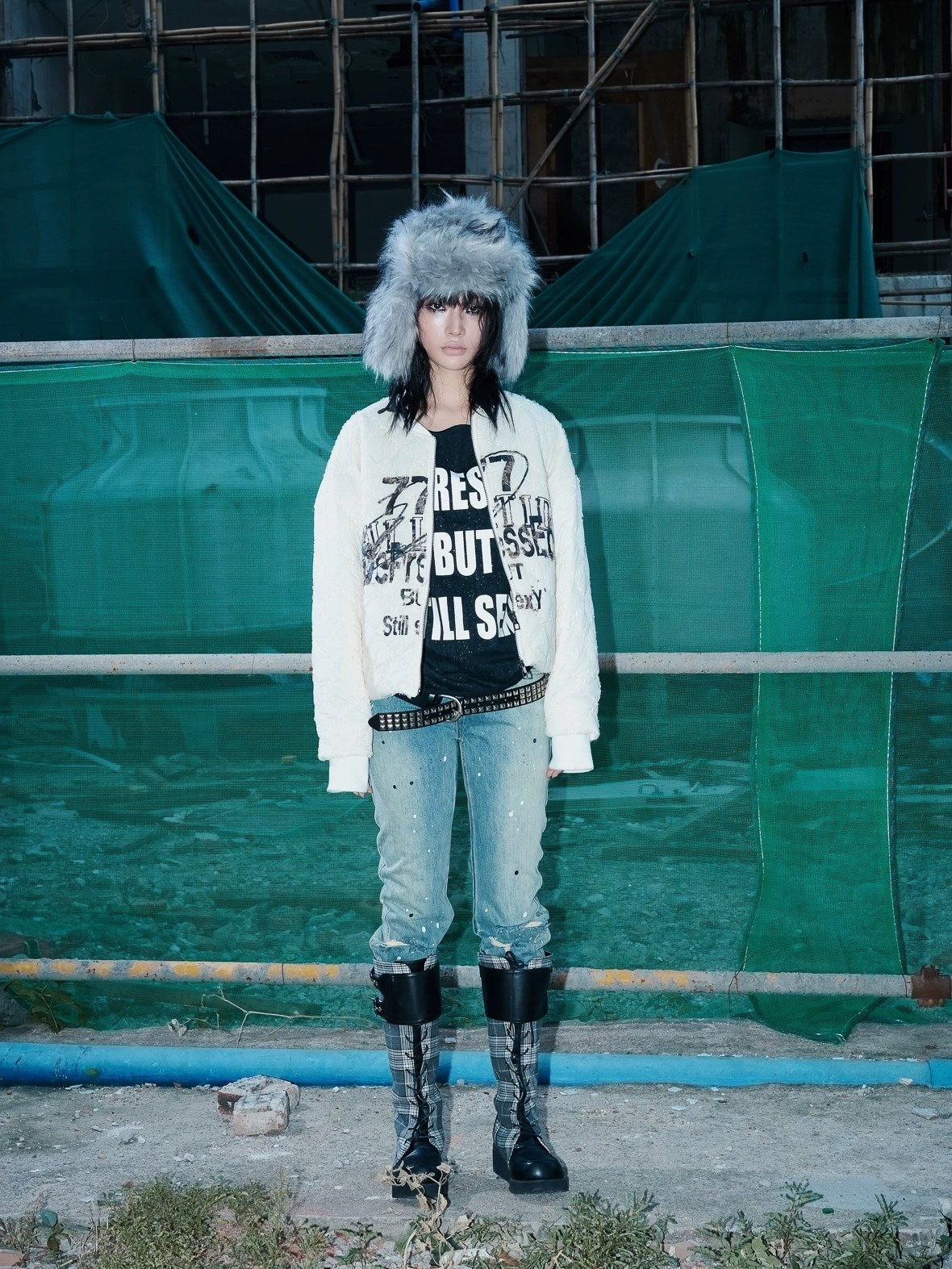 FULLTIDE Cozy Street Loose Short Zip Long Sleeve Women Army Green Puffer Jacket,Jacket