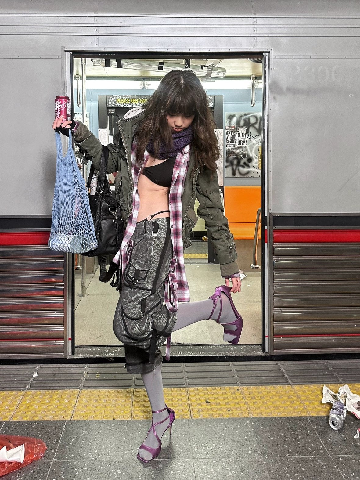 FULLTIDE Detachable Hood Cotton Denim Loose Fit Street Style Women Khaki Olive Jacket