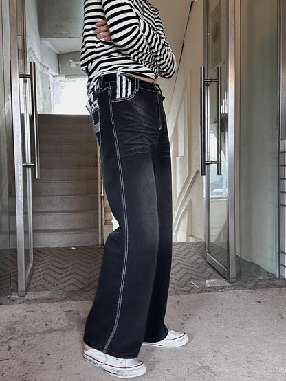 FULLTIDE_Distressed_Minimal_Straight_Low_Rise_Non_Stretch_Unisex_Black_Gray_Denim_Jeans_MISSTT