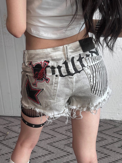 FULLTIDE_Durable_Denim_Low_Waist_Zipper_Light_Wash_Dirty_White_Young_Women_Mini_Skirt_MISSTT