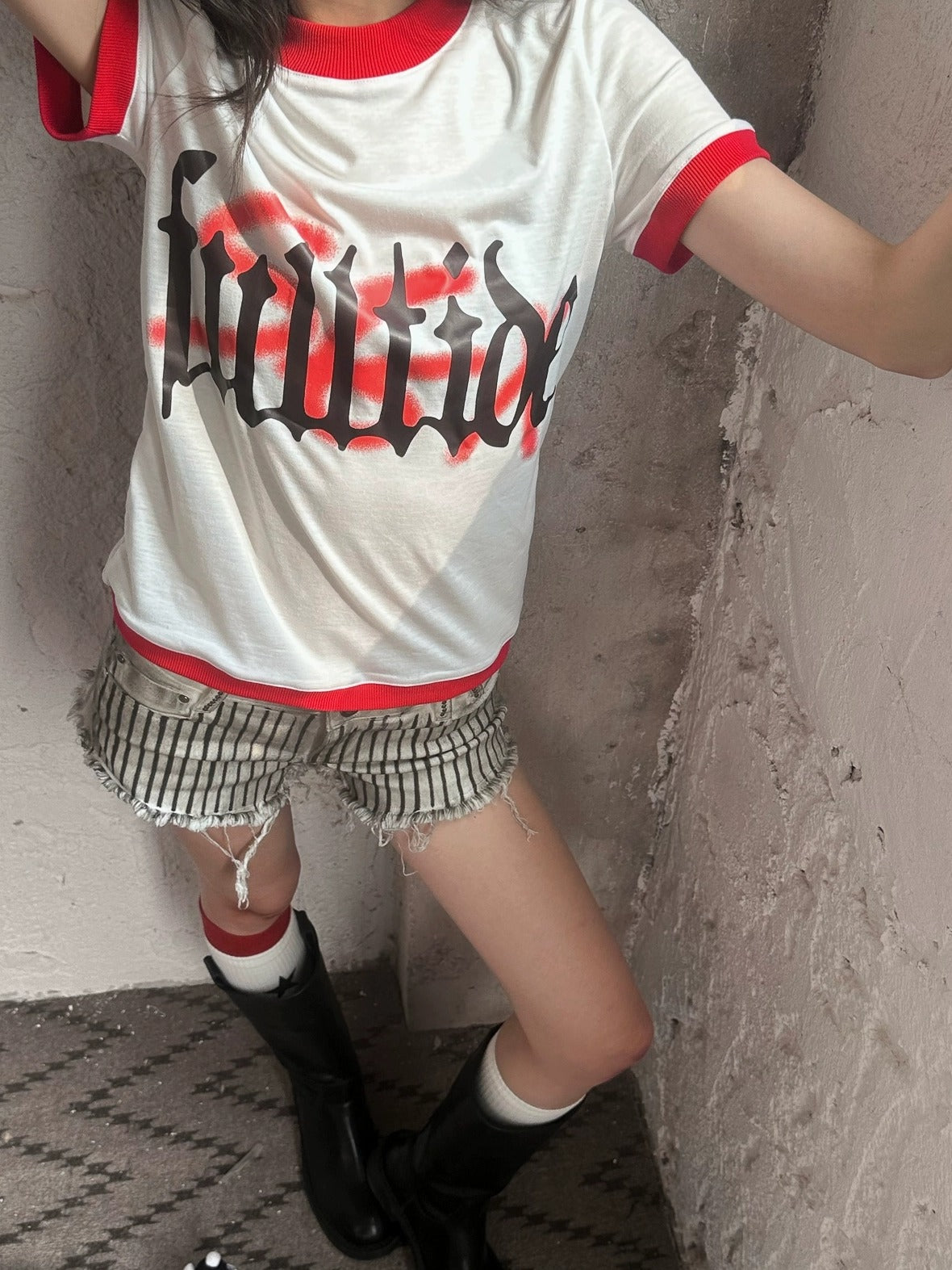 FULLTIDE Durable Denim Low Waist Zipper Light Wash Dirty White Young Women Mini Skirt