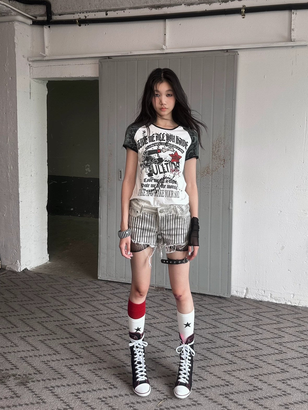 FULLTIDE Durable Denim Low Waist Zipper Light Wash Dirty White Young Women Mini Skirt