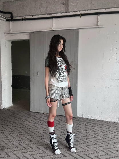 FULLTIDE Durable Denim Low Waist Zipper Light Wash Dirty White Young Women Mini Skirt