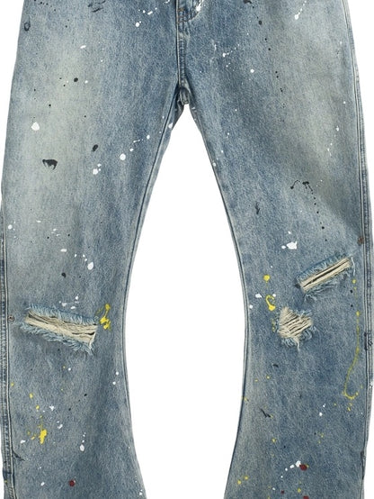 FULLTIDE Durable Stretch Natural Waist Wide Leg Zip Fly Women Light Blue Denim Pants