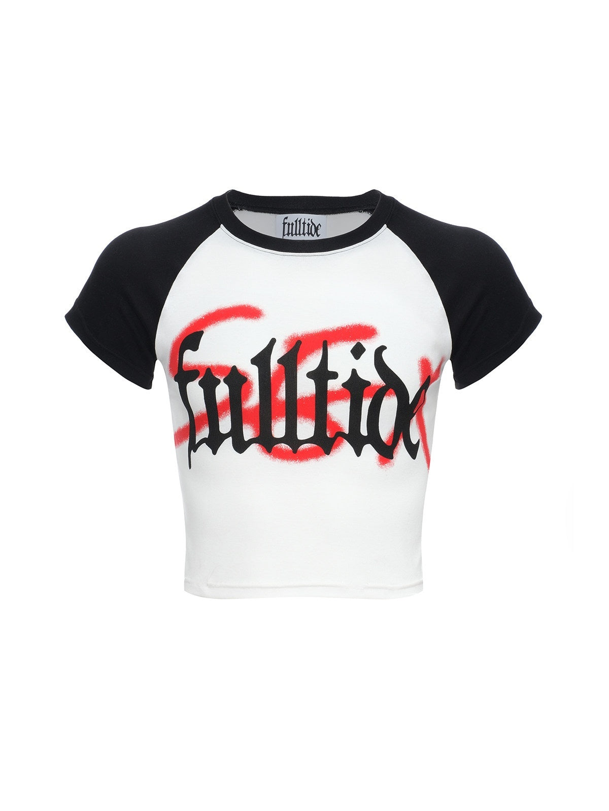FULLTIDE_Exposed_Waist_Text_Print_Thermal_Transfer_Raglan_Women&