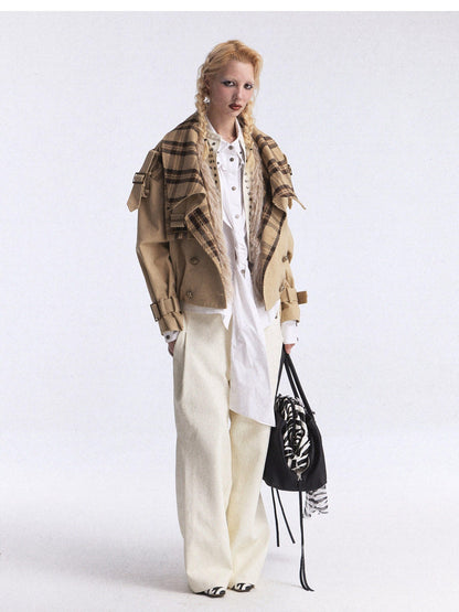 FULLTIDE Faux Fur Riveted Distressed Gradient Applique Women&
