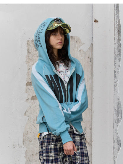 FULLTIDE Fuzzy Patchwork Camo Badge Silk Screen Print Women&