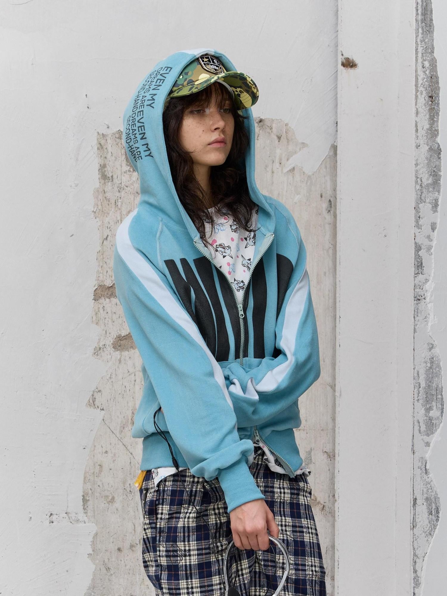FULLTIDE Fuzzy Patchwork Camo Badge Silk Screen Print Women&