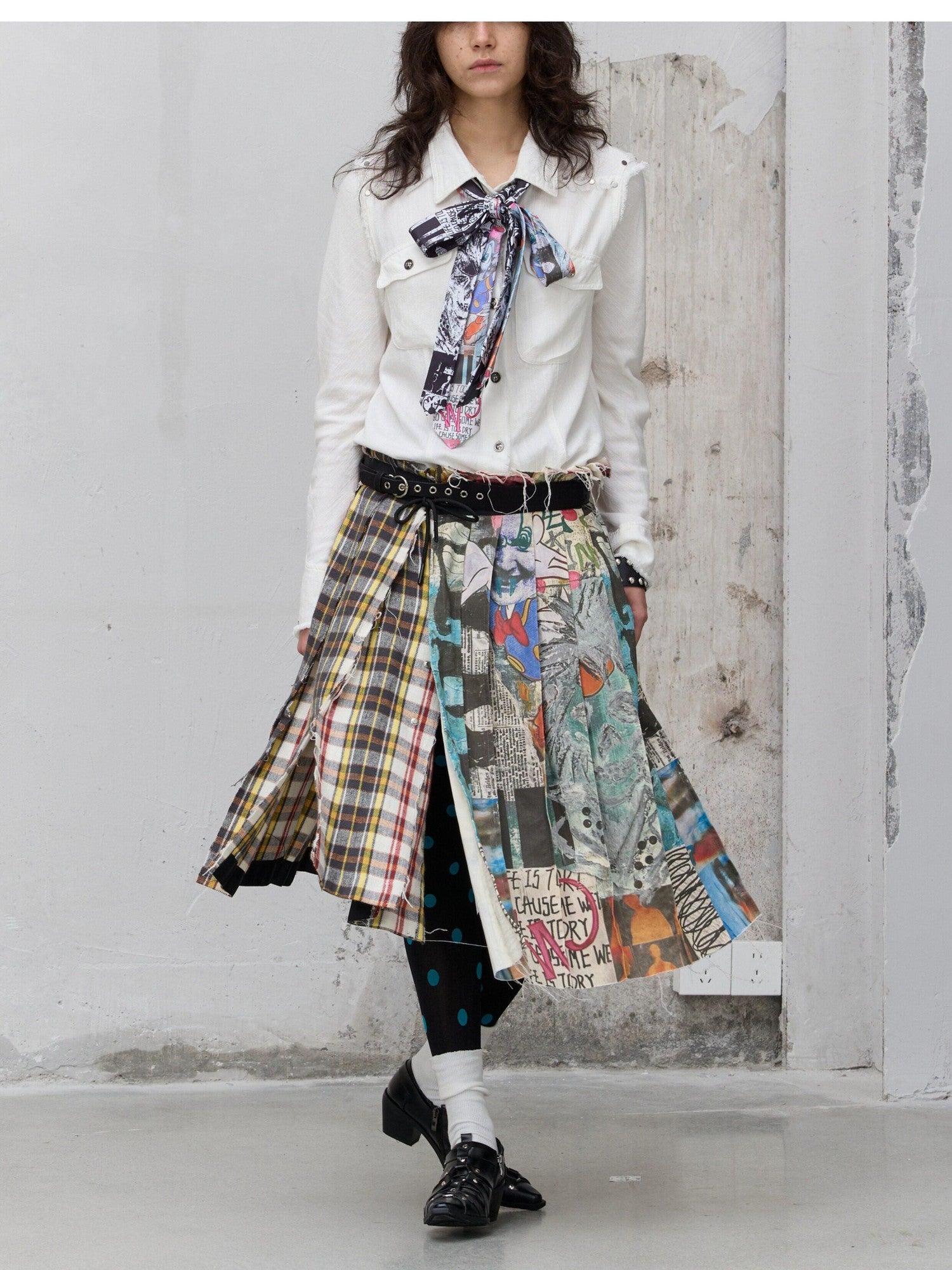 FULLTIDE Graffiti Tie Dye Pleated One Piece Women&