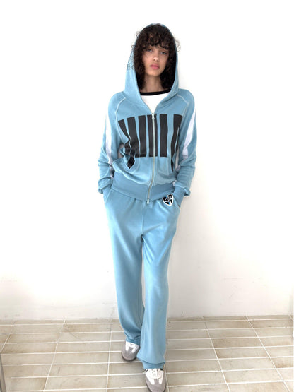 FULLTIDE Green Velvet Letter Print Colorblock Women&
