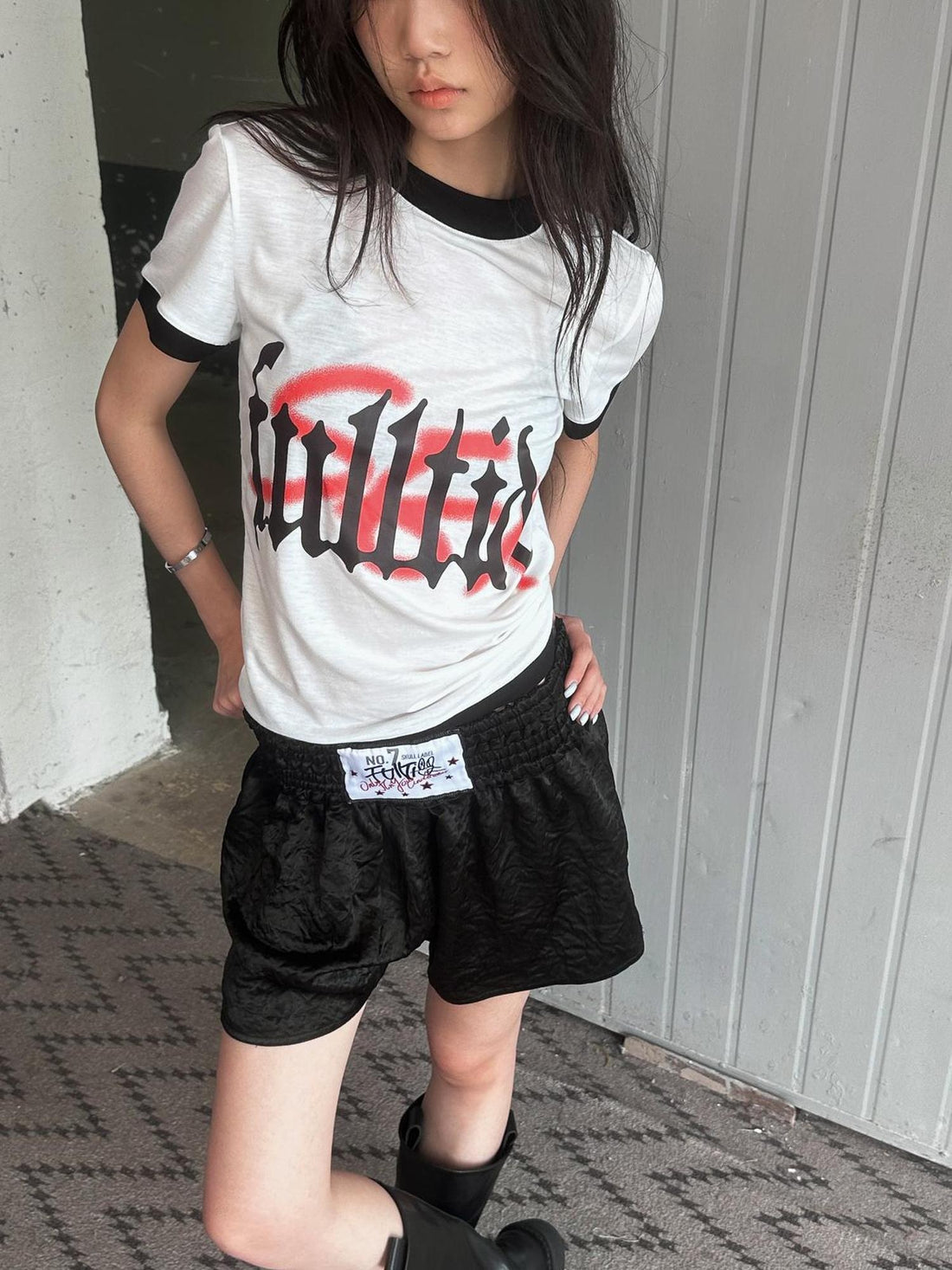 FULLTIDE Hot Girl Cropped Round Neck Short Sleeve 100 Percent Cotton Women T-Shirt