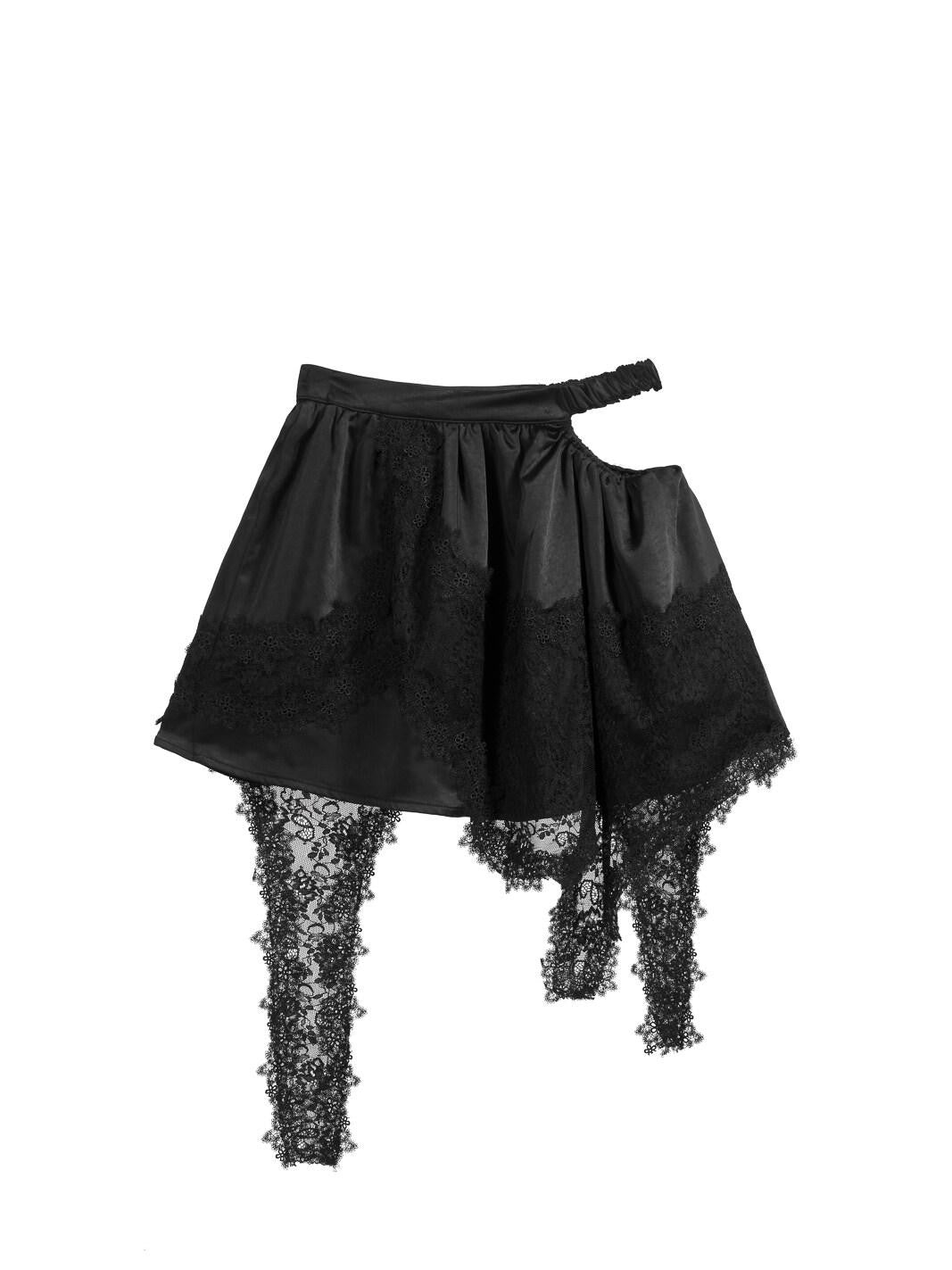 FULLTIDE Ivory Lace Splice Low Waist Detachable Panel Women&