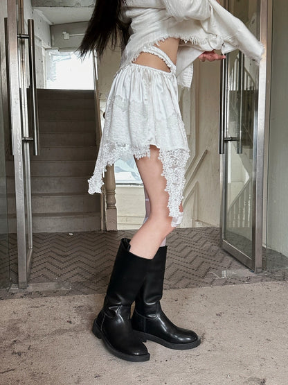 FULLTIDE Low Waist Patchwork Street Style Women Triacetate Fabric Mini Skirt