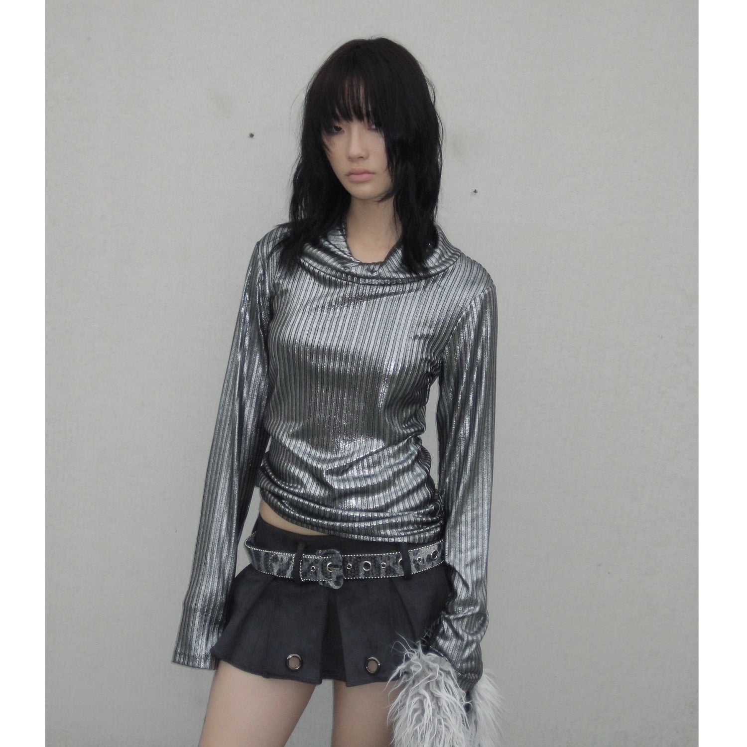 FULLTIDE_Metallic_Stretch_Cool_Style_Cowl_Neck_Long_Sleeve_Slim_Fit_Women_T-Shirt_MISSTT