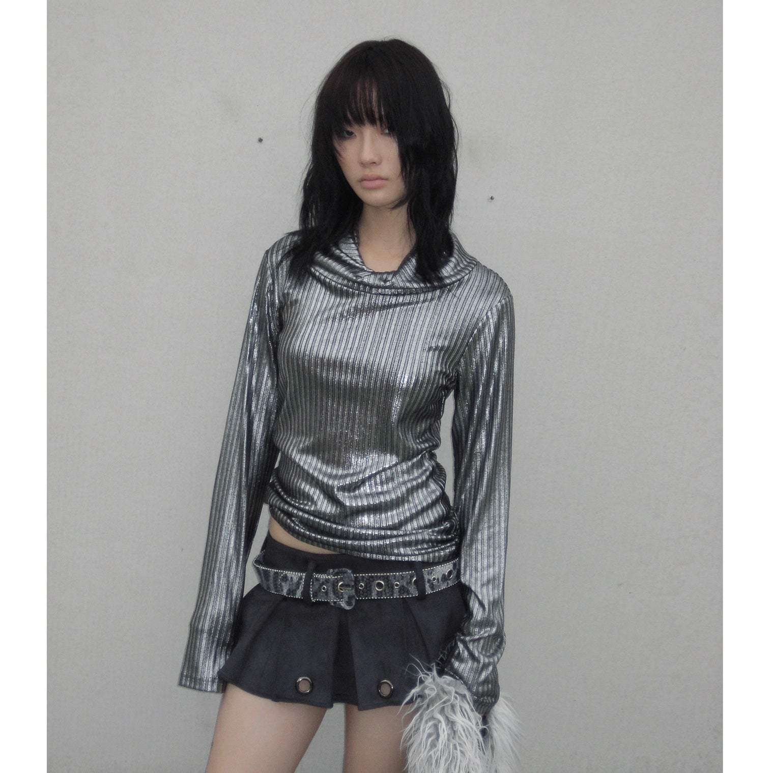 FULLTIDE_Metallic_Stretch_Cool_Style_Cowl_Neck_Long_Sleeve_Slim_Fit_Women_T-Shirt_MISSTT