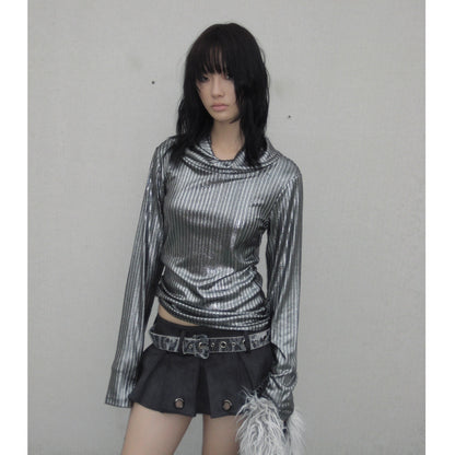 FULLTIDE_Metallic_Stretch_Cool_Style_Cowl_Neck_Long_Sleeve_Slim_Fit_Women_T-Shirt_MISSTT