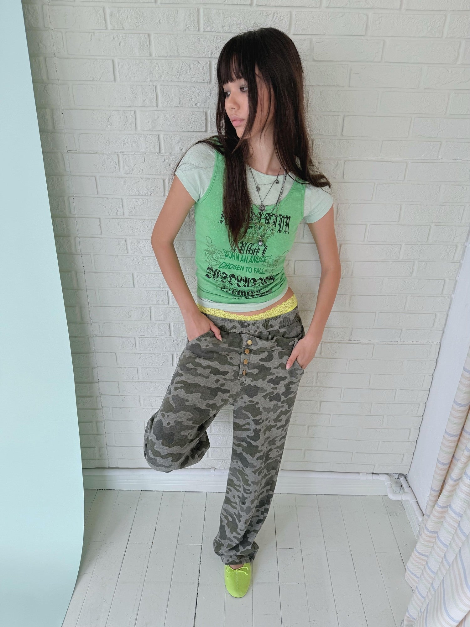 FULLTIDE Mint Distressed Super Soft Slim Fit Women&