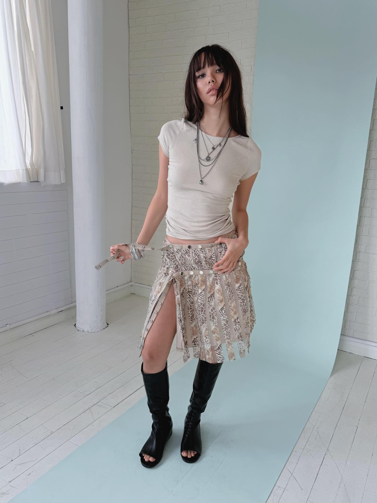 FULLTIDE Mint Distressed Super Soft Slim Fit Women&