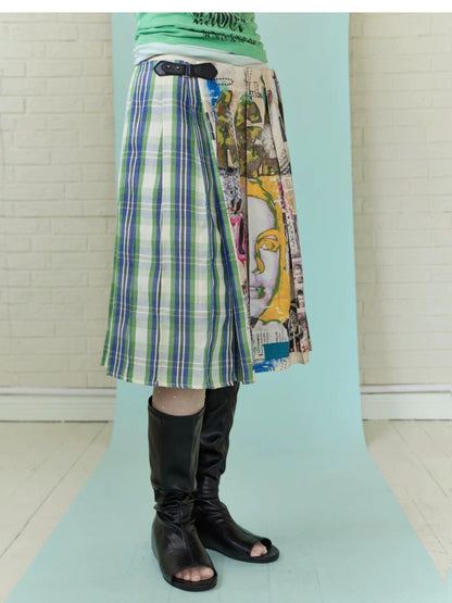 FULLTIDE Mint Graffiti Deconstructed Topstitch A Line Women&