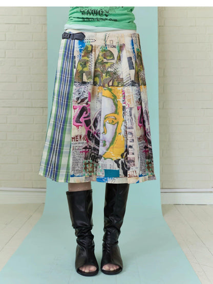 FULLTIDE Mint Graffiti Deconstructed Topstitch A Line Women&