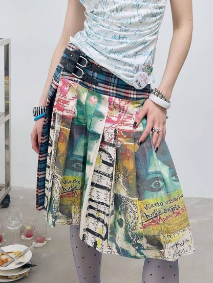 FULLTIDE_Navy_Plaid_Graffiti_Print_Distressed_Buckle_Women&