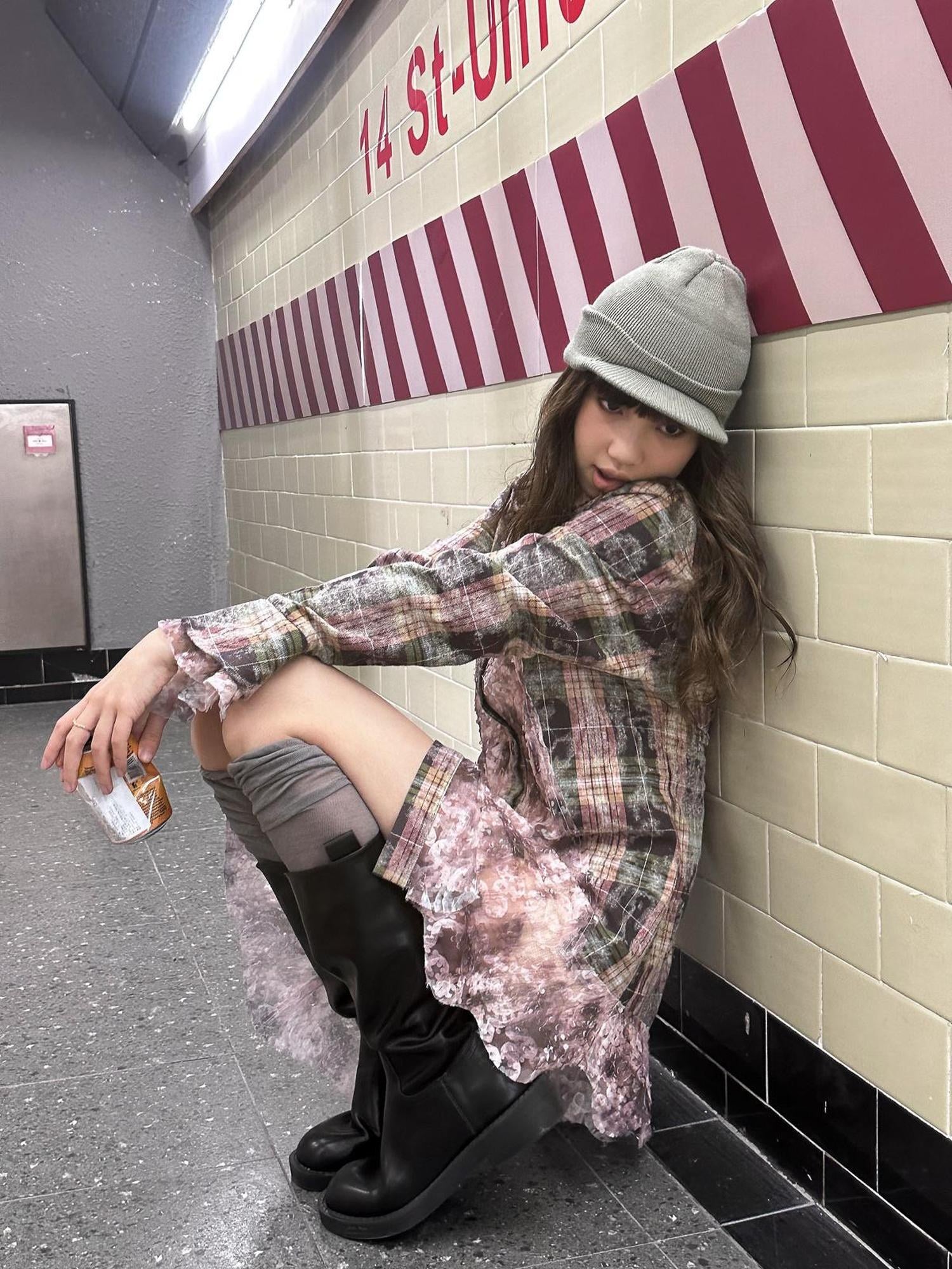 FULLTIDE Original Design Colorblock Square Neck Bell Sleeve Slim Cotton Women Dresses