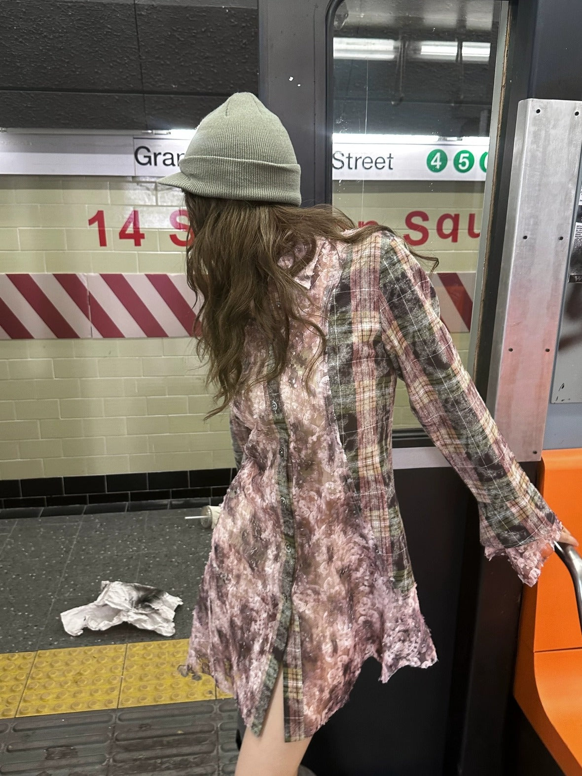 FULLTIDE Original Design Colorblock Square Neck Bell Sleeve Slim Cotton Women Dresses