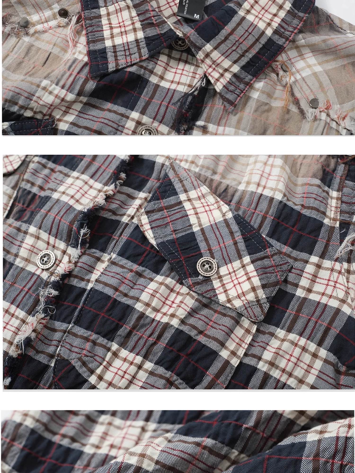 FULLTIDE Original Relaxed Fit Plaid Button Front Long Sleeve Women 100% Cotton Shirt