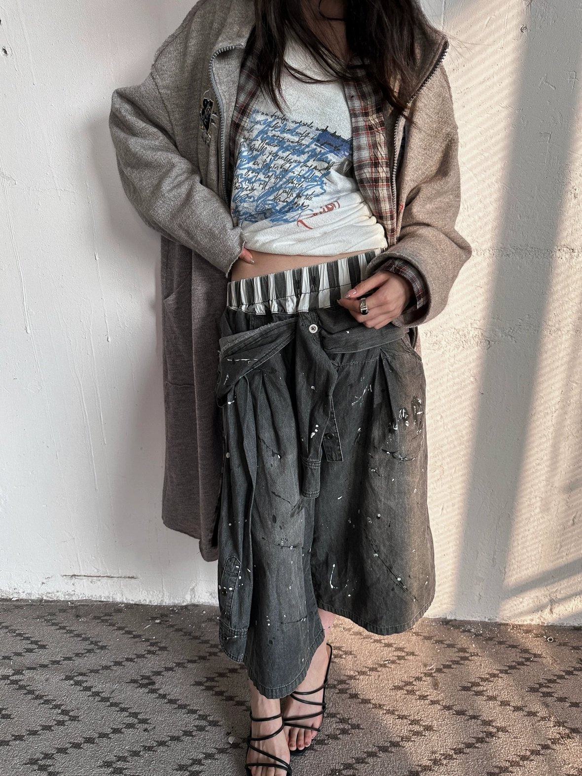 FULLTIDE Oversized Cotton Hooded Longline Loose Fit Long Sleeve Women Solid Coat