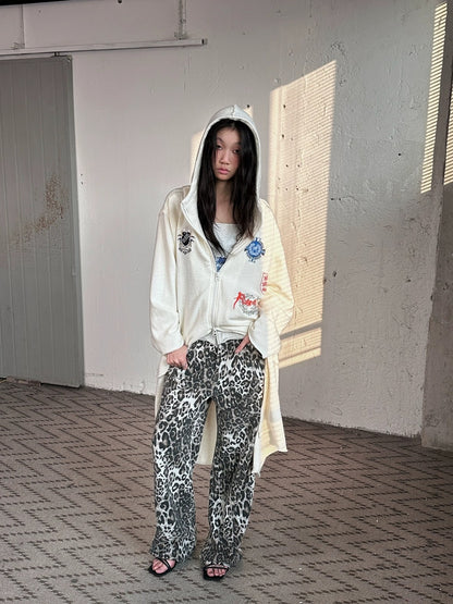 FULLTIDE Oversized Cotton Hooded Longline Loose Fit Long Sleeve Women Solid Coat