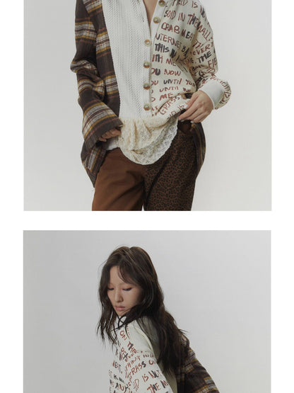 FULLTIDE Plaid Distressed Frayed Patchwork Printed Women&