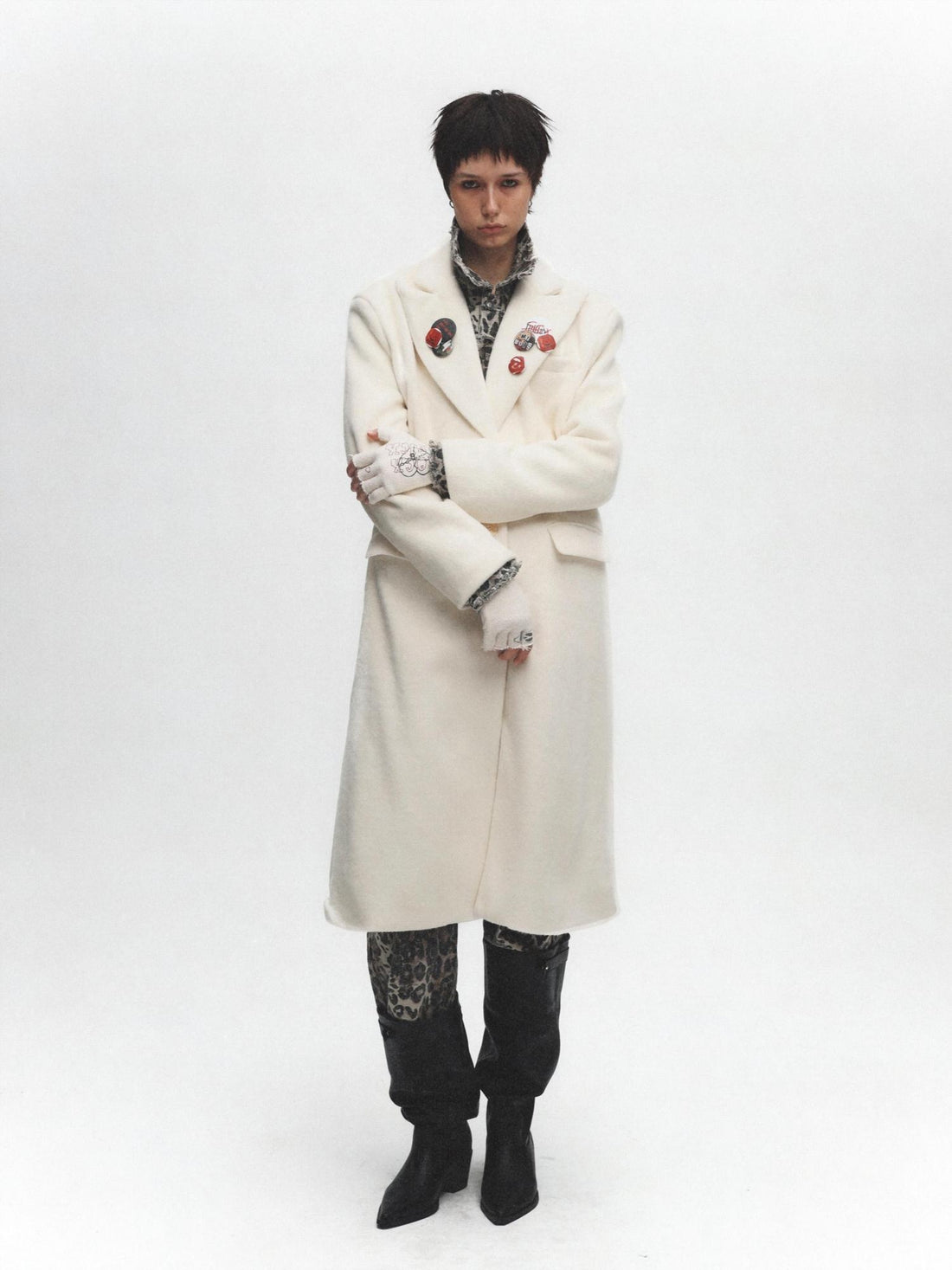 FULLTIDE Premium Wool Blend Hooded Straight Midlength Commuter Women Single Breasted Coat