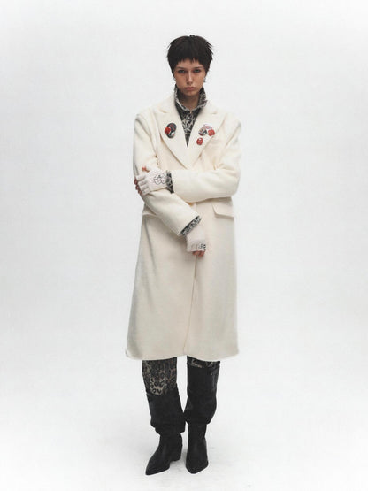 FULLTIDE Premium Wool Blend Hooded Straight Midlength Commuter Women Single Breasted Coat