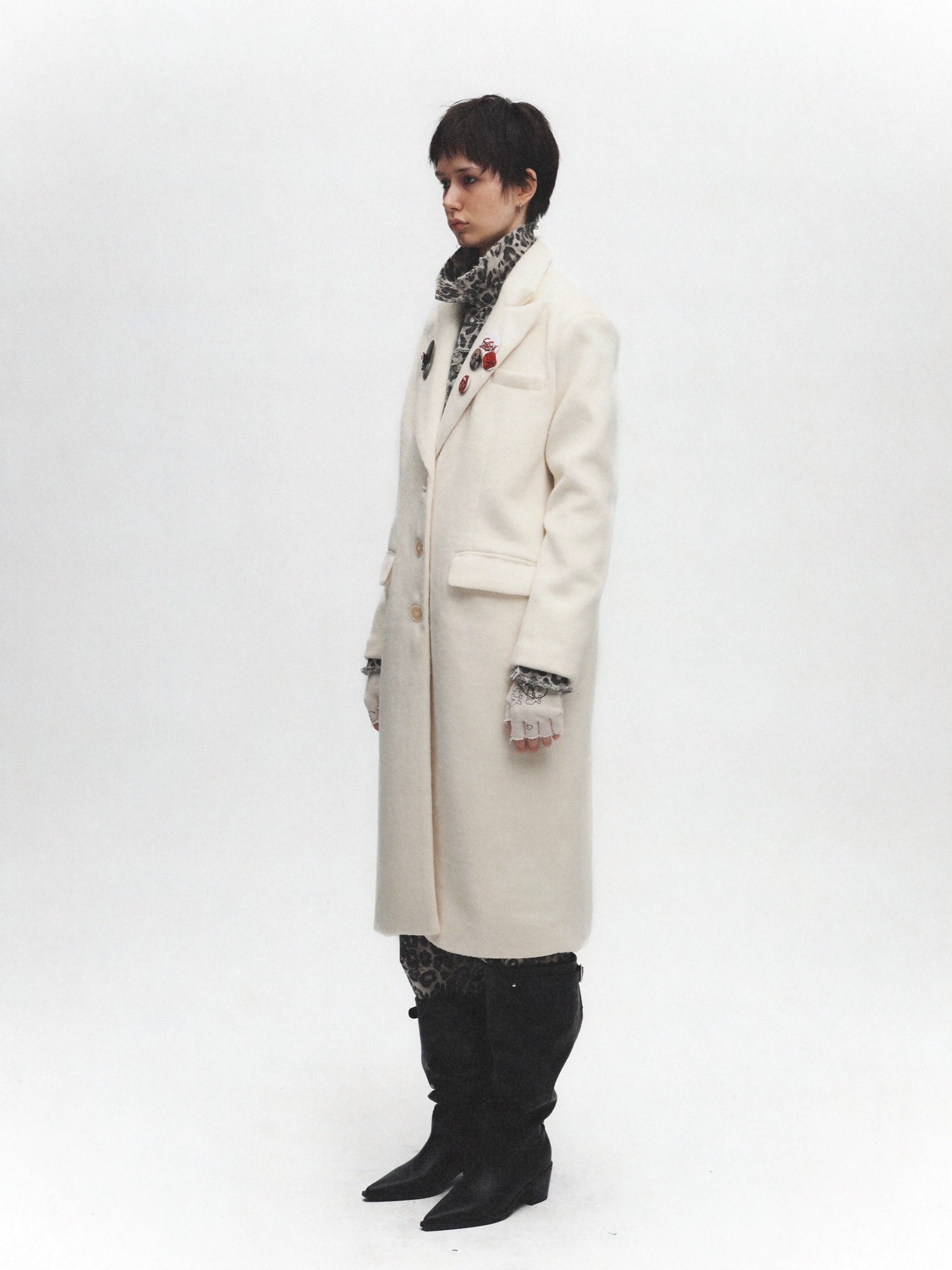 FULLTIDE Premium Wool Blend Hooded Straight Midlength Commuter Women Single Breasted Coat