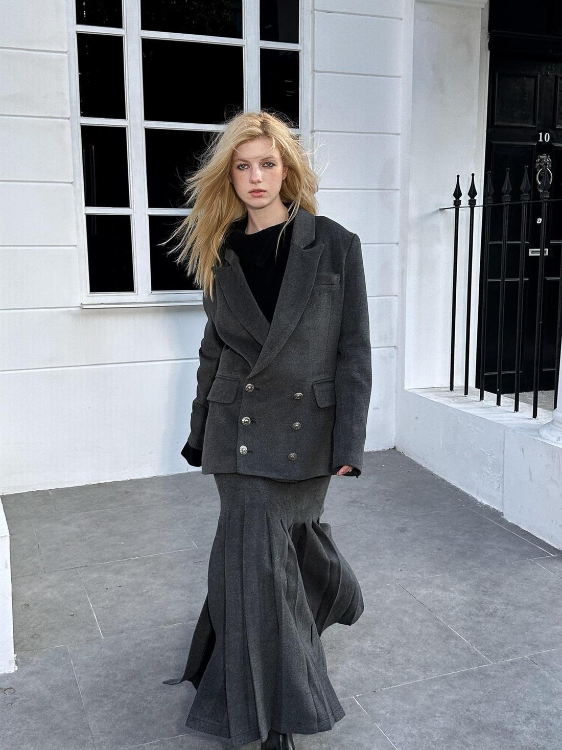 FULLTIDE Premium Wool Mid Length Notched Lapel Tailored Women Workwear Classic Coat