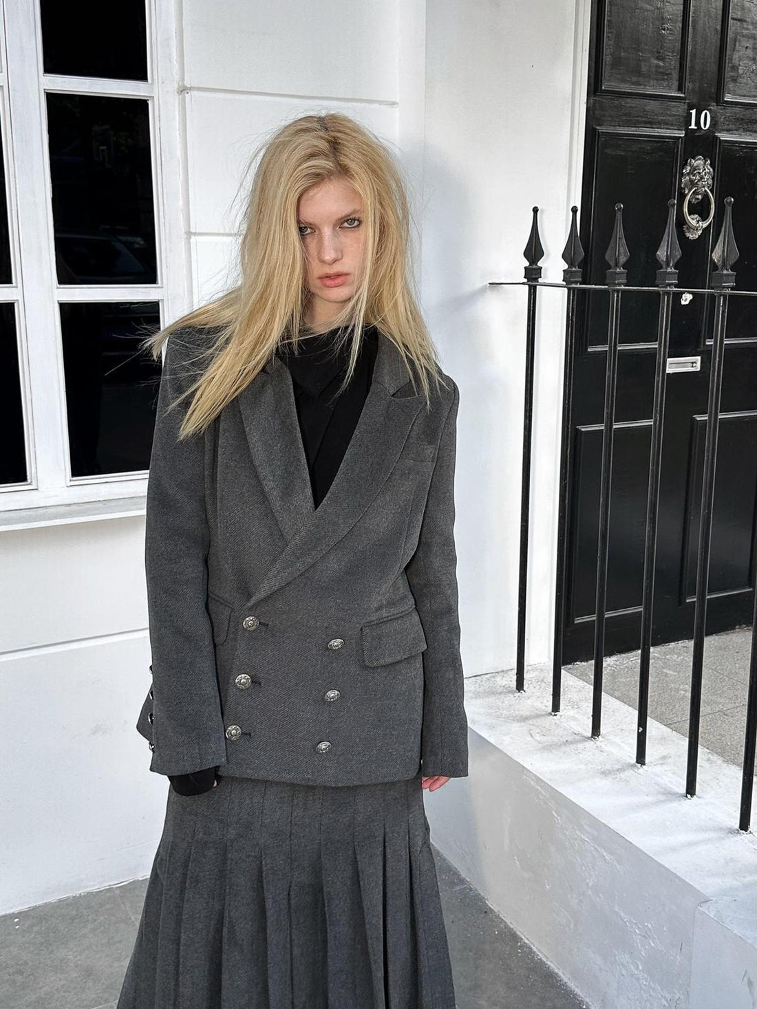 FULLTIDE Premium Wool Mid Length Notched Lapel Tailored Women Workwear Classic Coat