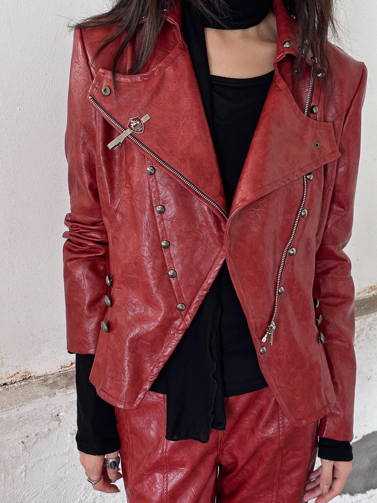 FULLTIDE_Pu_Leather_Cropped_Slim_Fit_Blazer_Collar_Street_Women_Burgundy_Navy_Jacket_MISSTT