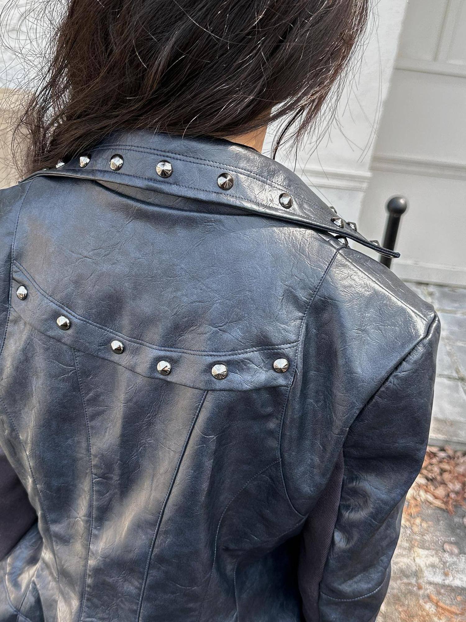 FULLTIDE Pu Leather Cropped Slim Fit Blazer Collar Street Women Burgundy Navy Jacket