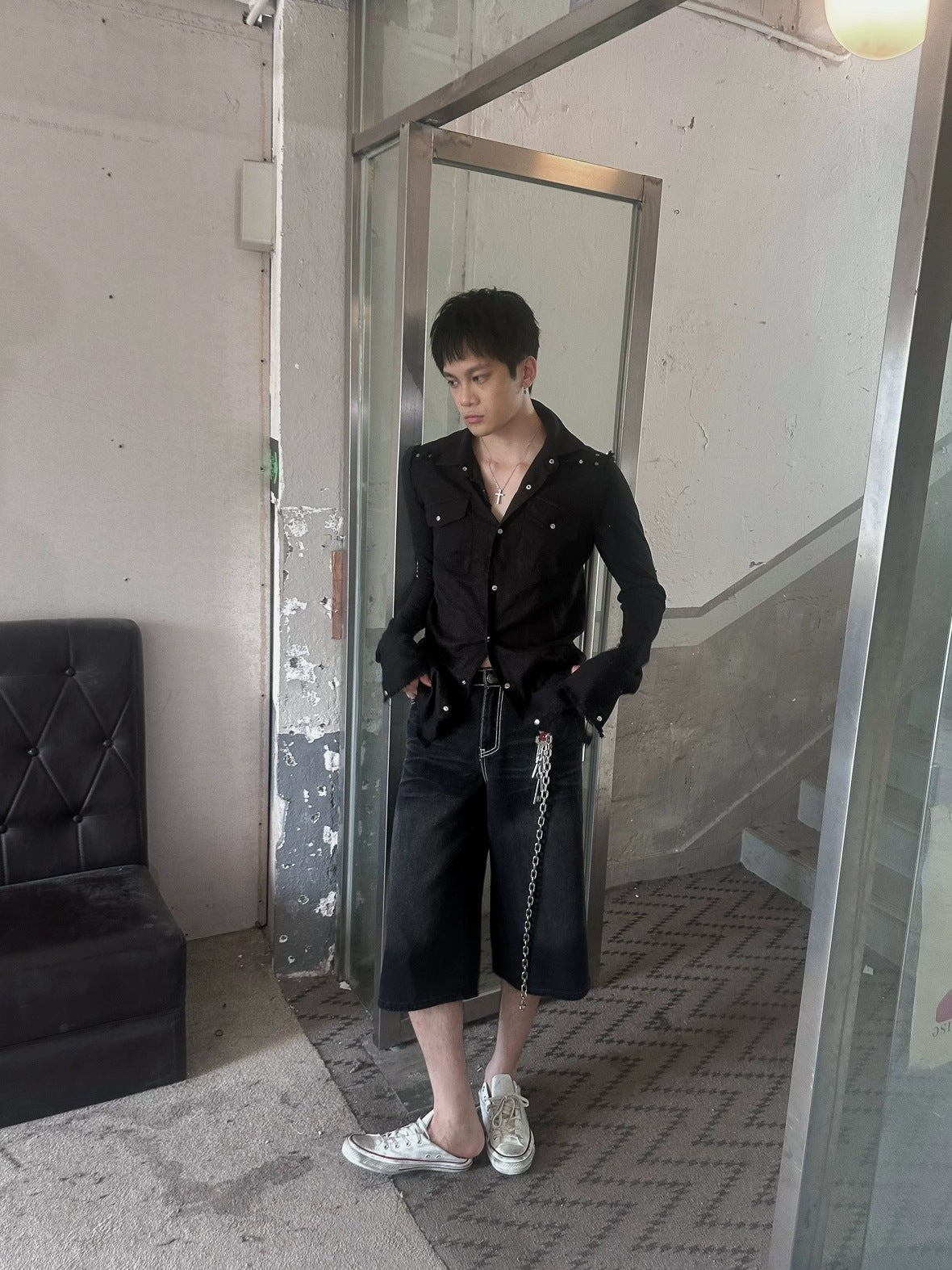 FULLTIDE Pure Cotton Breathable Casual Slim Square Neck Bell Sleeve Midlength Women Shirt