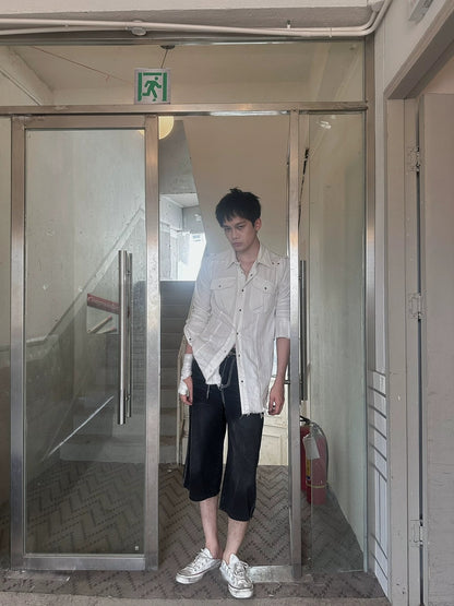 FULLTIDE Pure Cotton Breathable Casual Slim Square Neck Bell Sleeve Midlength Women Shirt