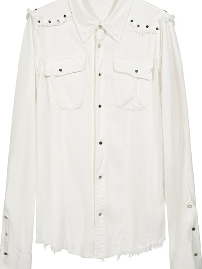 FULLTIDE Pure Cotton Breathable Casual Slim Square Neck Bell Sleeve Midlength Women Shirt